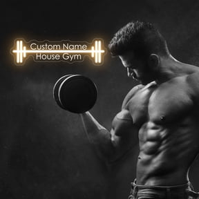 UPONRAY Two Lines Barbell Custom Neon Signs, Usb Powered with Adjustable Brightness Wall Decor for Gifts, Warm White, 14 inch