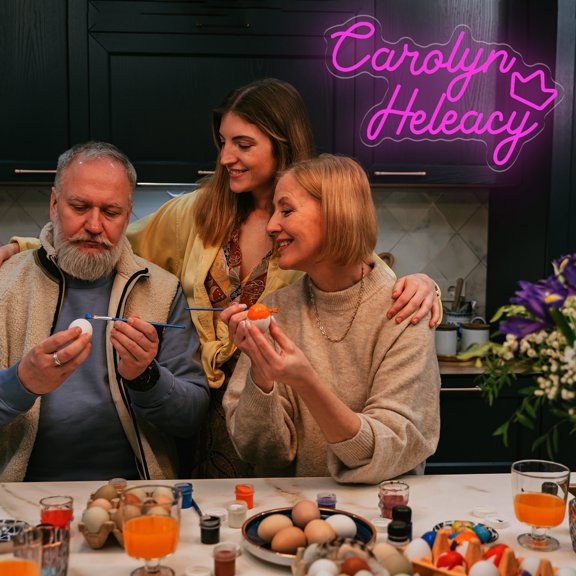 UPONRAY Two Lines Custom Neon Signs with Crown, Usb Powered with Adjustable Brightness Wall Decor for Gifts, Rose Red, 16 inch