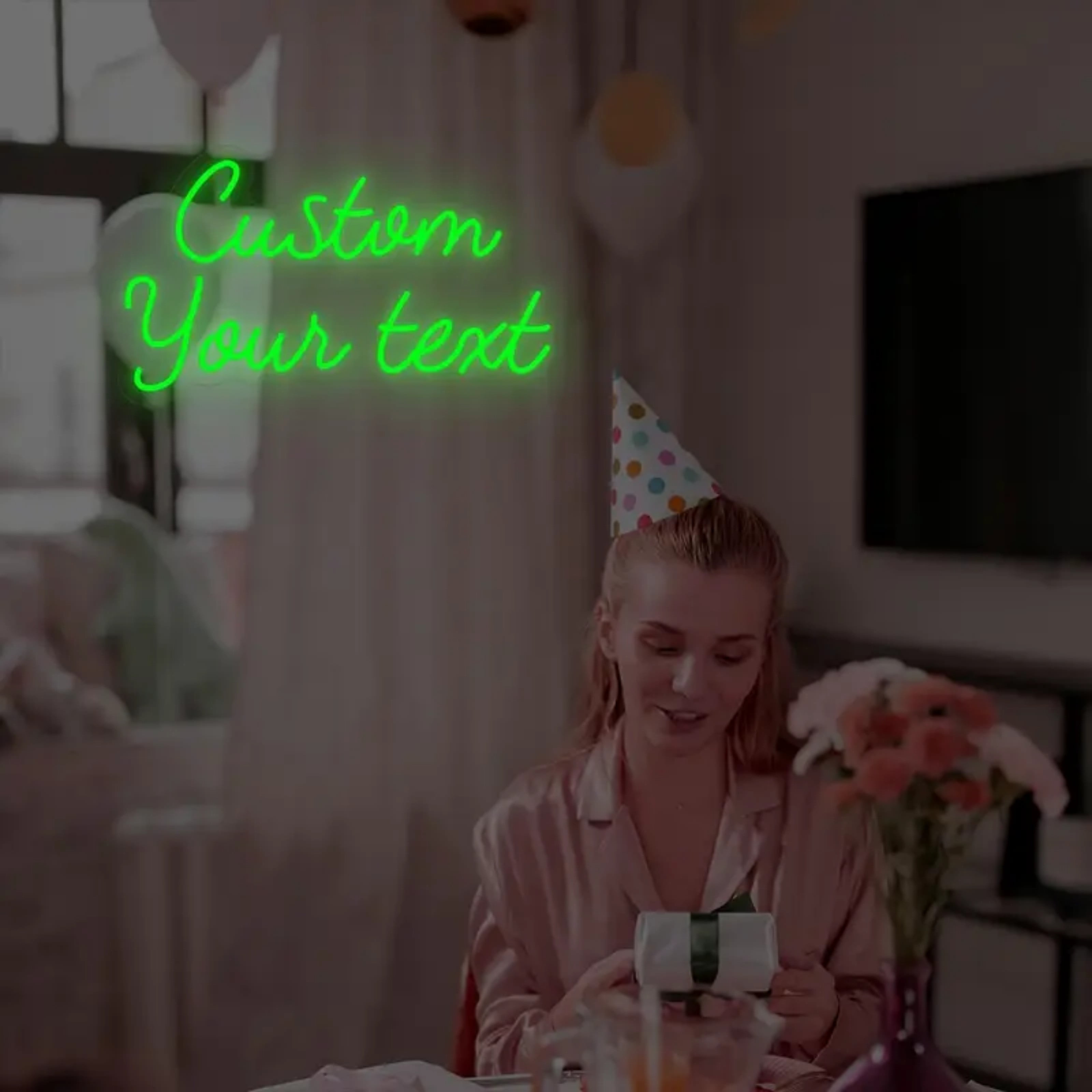 UPONRAY Two Lines Custom Neon Signs, Usb Powered with Adjustable Brightness Wall Decor for Gifts, Green, 22 inch