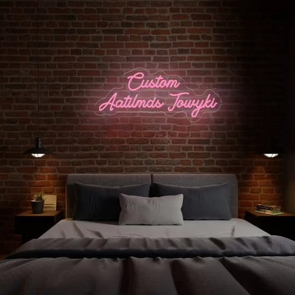 UPONRAY Two Lines Custom Neon Signs, Usb Powered with Adjustable Brightness Wall Decor for Gifts, Pink, 18 inch