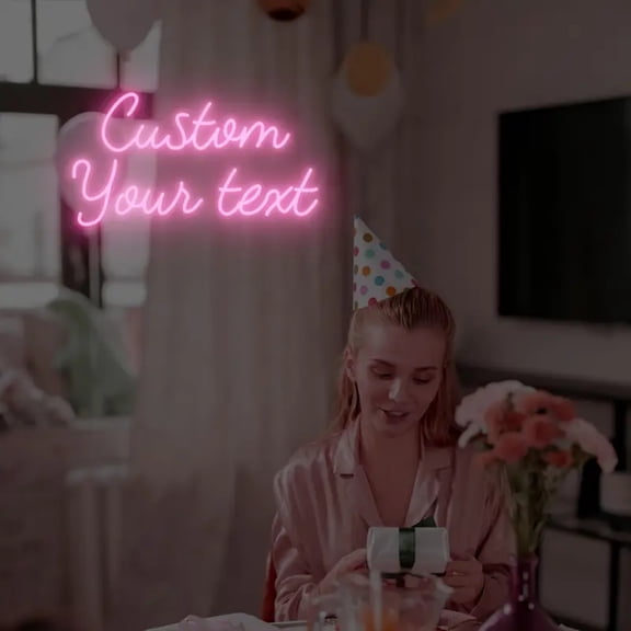 UPONRAY Two Lines Custom Neon Signs, Usb Powered with Adjustable Brightness Wall Decor for Gifts, Pink, 16 inch