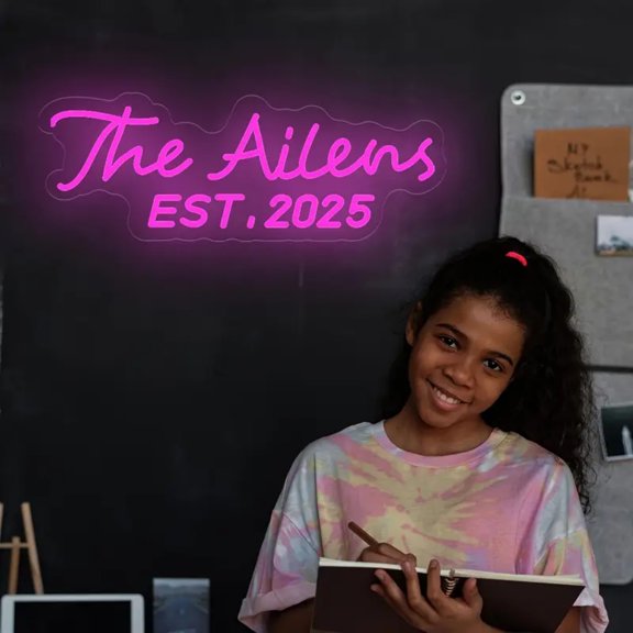 UPONRAY Two Lines Custom Neon Signs, Usb Powered with Adjustable Brightness Wall Decor for Gifts, Rose Red, 28 inch