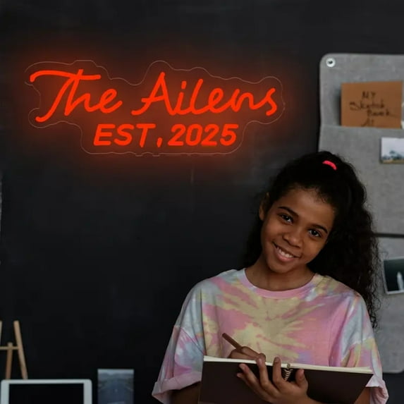 UPONRAY Two Lines Custom Neon Signs, Usb Powered with Adjustable Brightness Wall Decor for Gifts, Red, 24 inch