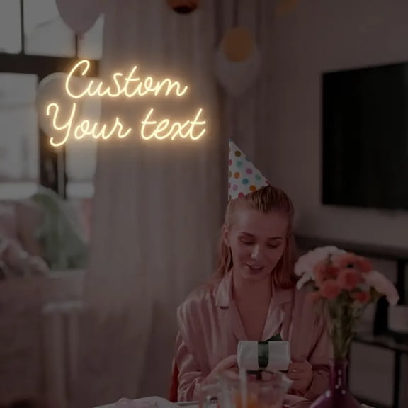 UPONRAY Two Lines Custom Neon Signs, Usb Powered with Adjustable Brightness Wall Decor for Gifts, Warm White, 16 inch