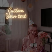 UPONRAY Two Lines Custom Neon Signs, Usb Powered with Adjustable Brightness Wall Decor for Gifts, Warm White, 16 inch