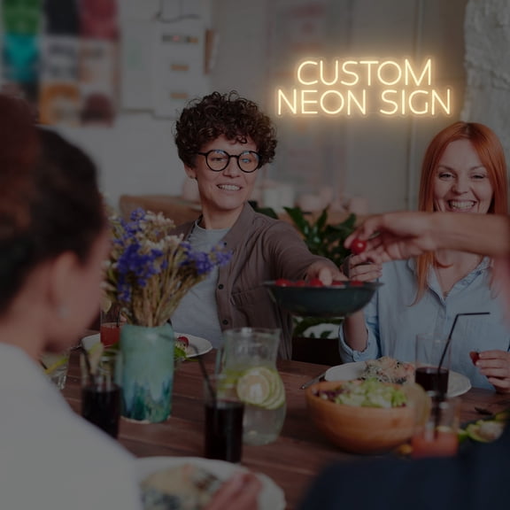 UPONRAY Two Lines Custom Neon Signs, Usb Powered with Adjustable Brightness Wall Decor for Gifts, Warm White, 18 inch