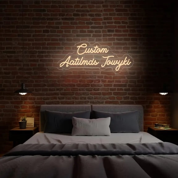 UPONRAY Two Lines Custom Neon Signs, Usb Powered with Adjustable Brightness Wall Decor for Gifts, Warm White, 18 inch