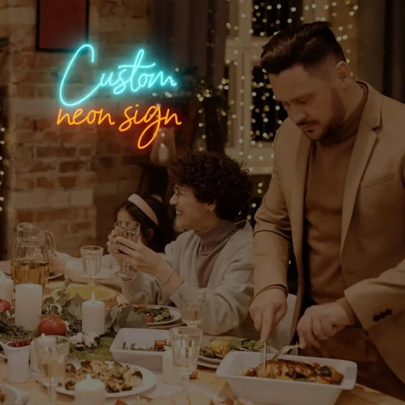 UPONRAY Two Lines Multicolor Custom Neon Signs, Usb Powered with Adjustable Brightness Wall Decor for Gifts, Ice Blue + Yellow