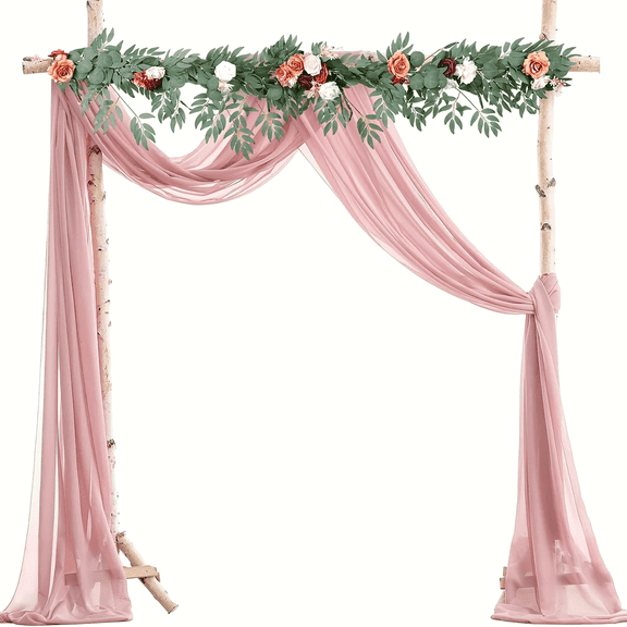 UPONRAY Wedding Arch Draping Fabric, Organza Arch Drapes Chiffon Fabric Drapery Decorations for Easter Bridal Shower Backdrop Outdoor Party Arches Church Ceremony (29"*19 Ft)