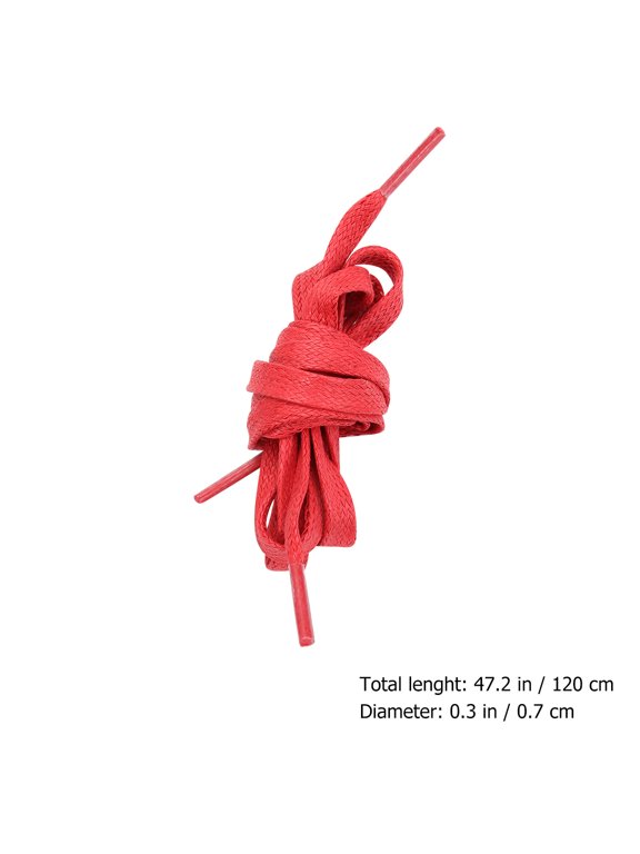1Pair Waxed Cotton Shoelace Flat Shoelaces for Casual Sneakers in Red
