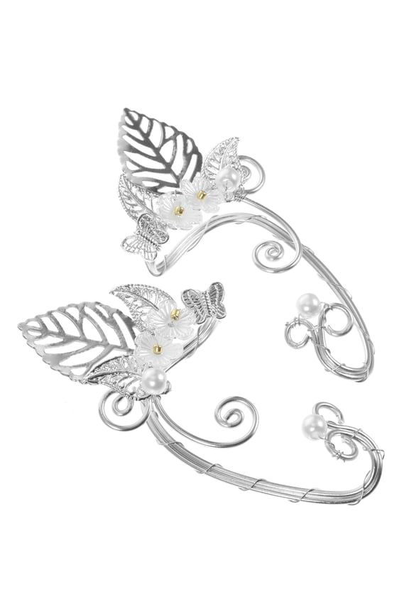 1 Pair Ear Cuffs No Piercing Alloy Women's Ear Accessories Leaf Shape for Weddings