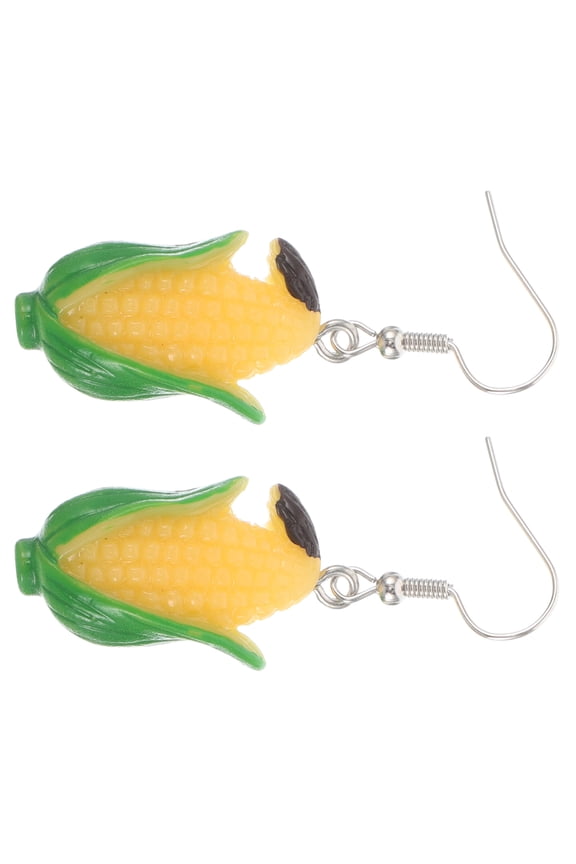 1 Pair Lightweight Resin Corn Shape Dangle Earrings for Women, Fun and Stylish Multi-Accessory Jewelry