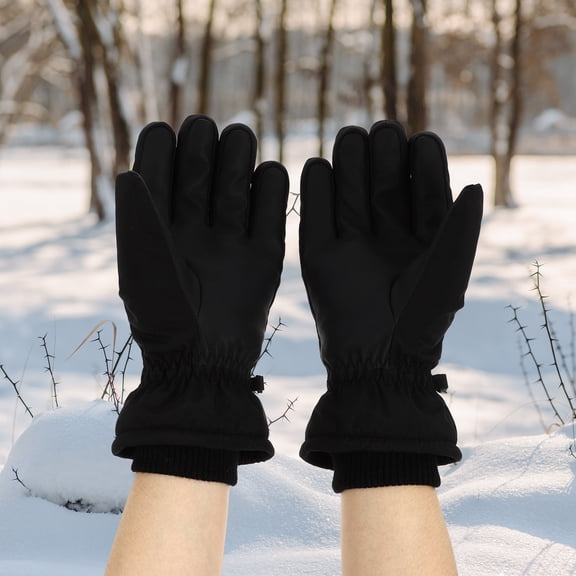 UPOUART 1 Pair Reithandschuhe Herren Winter Black Fabric Windproof Gloves for Cycling