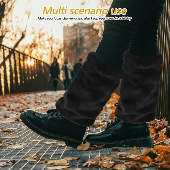 UPOUART 1 Pair Black Boot Warmers for Women, Soft and Cozy Leg Warmers for Winter Outdoor Activities