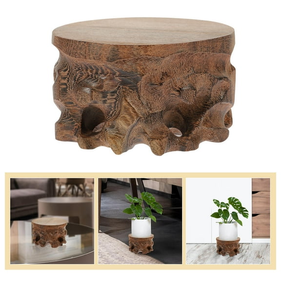 UPOUART Wood Display Pedestal Base, Light Brown Wooden Display Stand, 1 Pair, and Stylish for Home or Retail Use