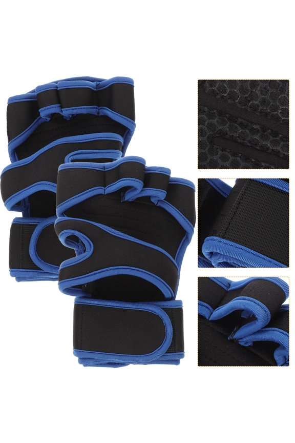1Pair Weightlifting Gloves with Wear Resistant Palm Supports and Comfortable Full Finger Design