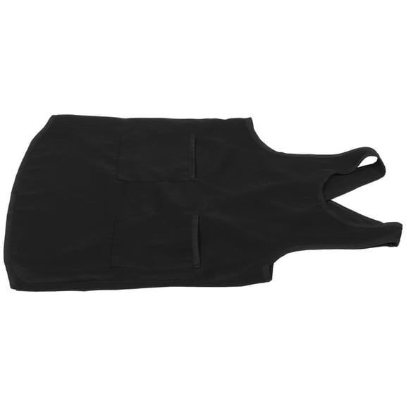 UPOUART 1 Piece Black Polyester Cross Back Vest Style Apron for Kitchen Use and Grilling Party