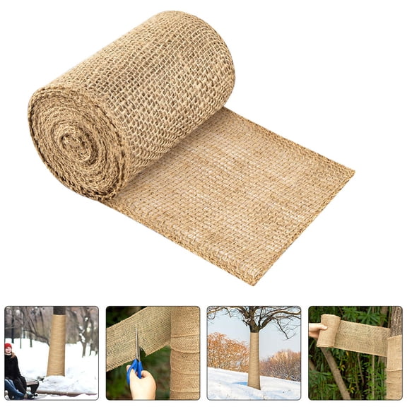 UPOUART 1 Roll Tree Protector Wraps Khaki Linen Breathable Care for Outdoor Plants