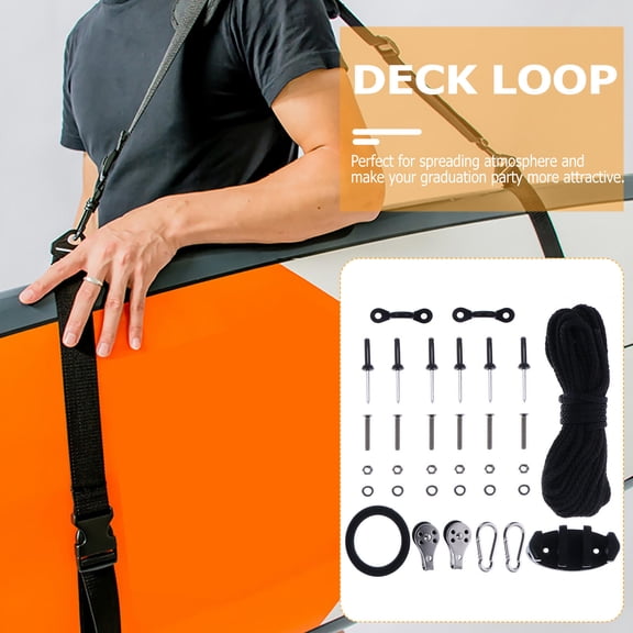 UPOUART Canoe Anchor Trolley Kit, 1 Set in Black with Nylon Plastic Parts for Marine and Water Activities