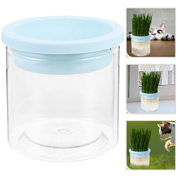 UPOUART Cat Planter Catnip Cat Grass Box Sky-Blue 1 Set
