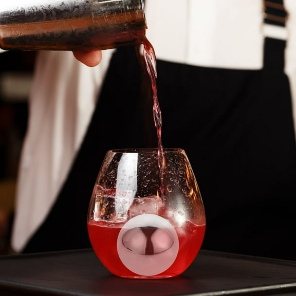 UPOUART 1 Set Reusable Stainless Steel Ice Balls Maintaining Beverage Flavor Silver Modern Design 2.2×2.2×2.2in