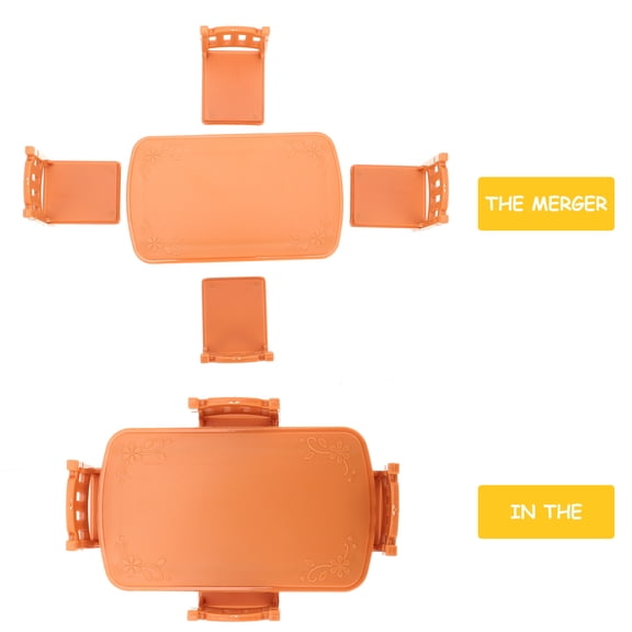 UPOUART 1 Set Dollhouse Miniature Dining Set Khaki Plastic for Collectors Decorative