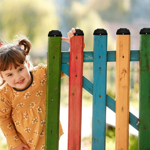 UPOUART 1 Set Fence Topper Black PP Square Protect from Bars