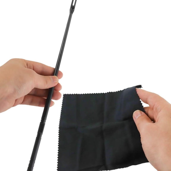 UPOUART Black Flute Cleaning Rod with Essential Accessories Set for Flute Maintenance and Care, 1 Piece Included