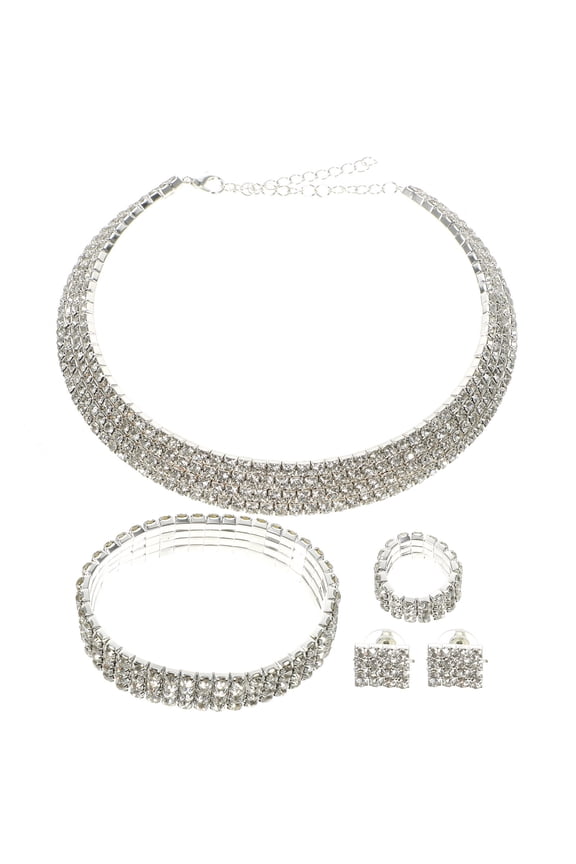 1 Set Rhinestone Decoration Jewelry Set for Women for Photo Shoot