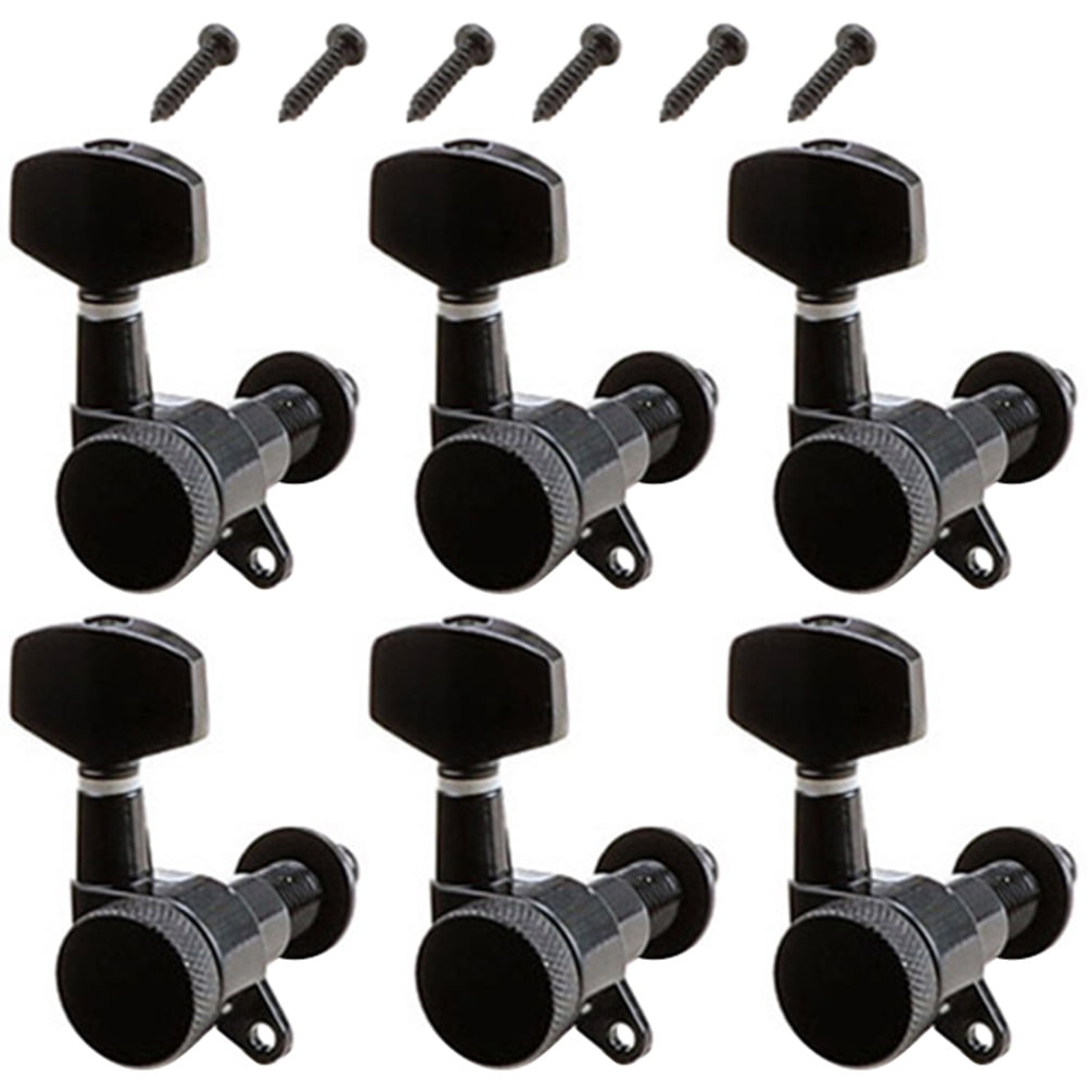 UPOUART  Acoustic Guitar Tuner Pegs Zinc Alloy 6 Pieces Black