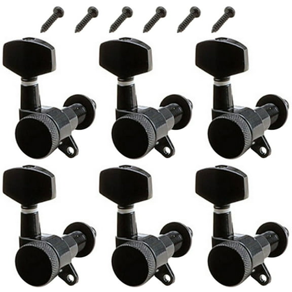 UPOUART Acoustic Guitar Tuner Pegs Zinc Alloy 6 Pieces Black