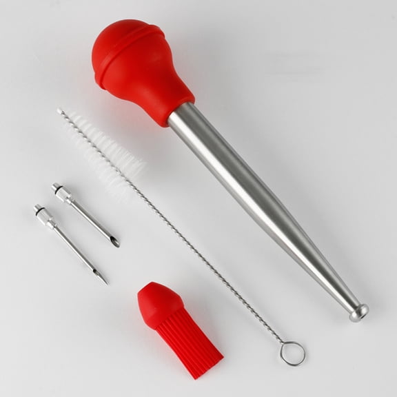 UPOUART Turkey Baster Set Stainless Steel with Silicone for Cooking Accessories and Meat Basting