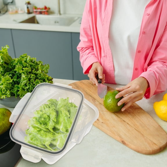 UPOUART 1 Set of Drain Box with Lid Silica Gel Space-saving for Refrigerator Crisper