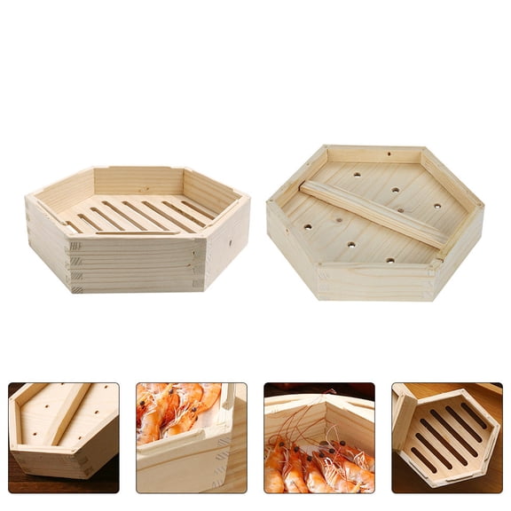 UPOUART Hexagonal Wooden Steamer Set, Practical Beige Kitchen Cooking Tool for Home Use, and Stylish