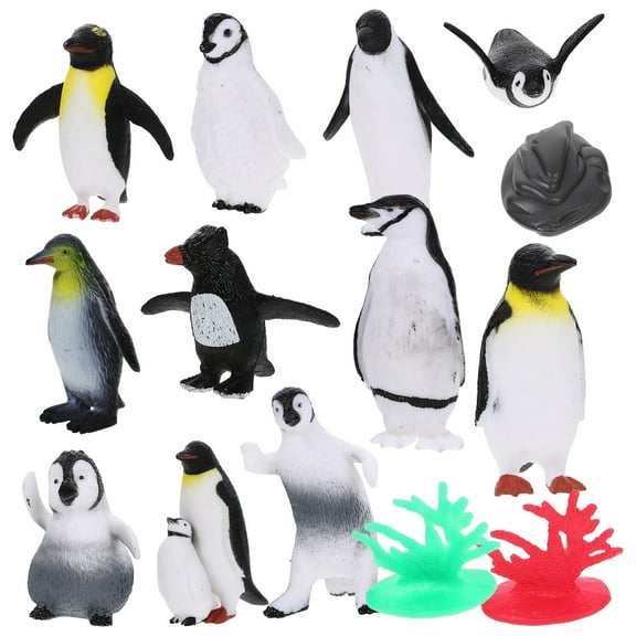 UPOUART 1 Set of Penguin Model Toy Assorted Color Plastic Decorative Home Decor Collectible Marine Animal Toys