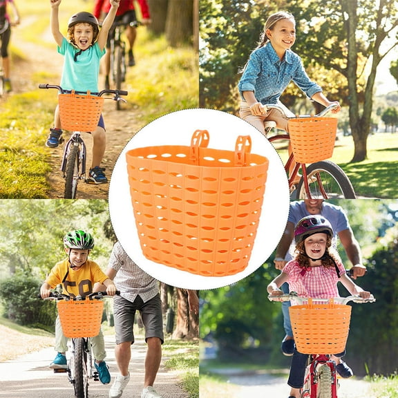 UPOUART Orange Plastic Scooter Basket Set for Outdoor Travel and Decoration, and Lightweight