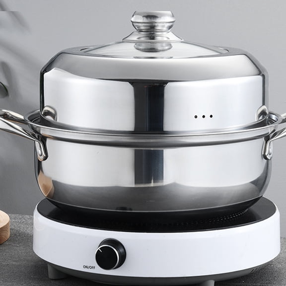 UPOUART 1 Set of Thickened Steamer Stainless Steel Steaming Pot for Restaurant Use Easy to Clean Silver