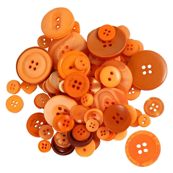UPOUART 1000Pcs Colored Resin Buttons for DIY Crafts Orange Sewing Buttons with Smooth Surface
