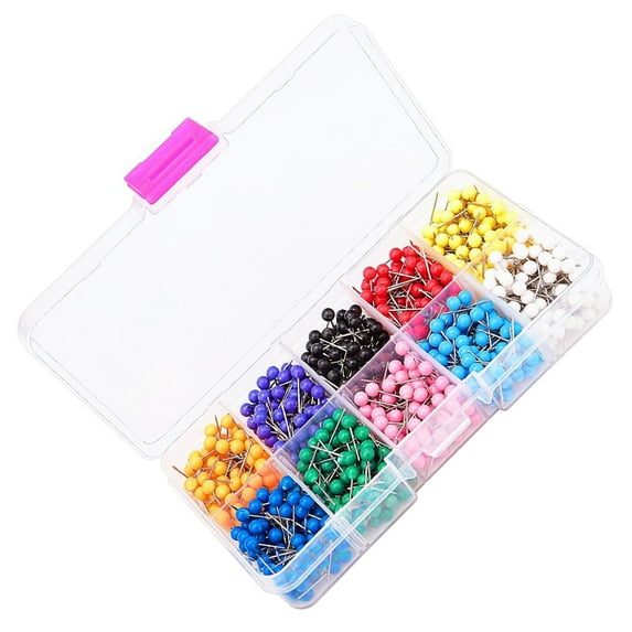 UPOUART 1000Pcs Heavy Duty Small Plastic Push Pins with Rounded Ball ...