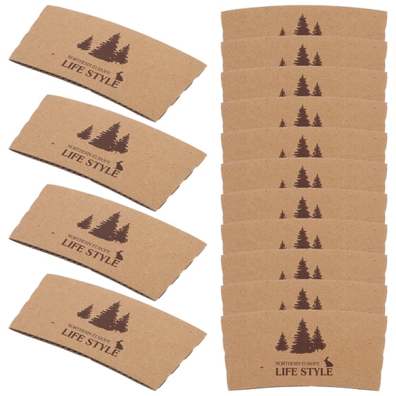 UPOUART 100Pcs Replaceable Paper Coffee Sleeves Portable Cup Sleeve Assorted Colors for Home