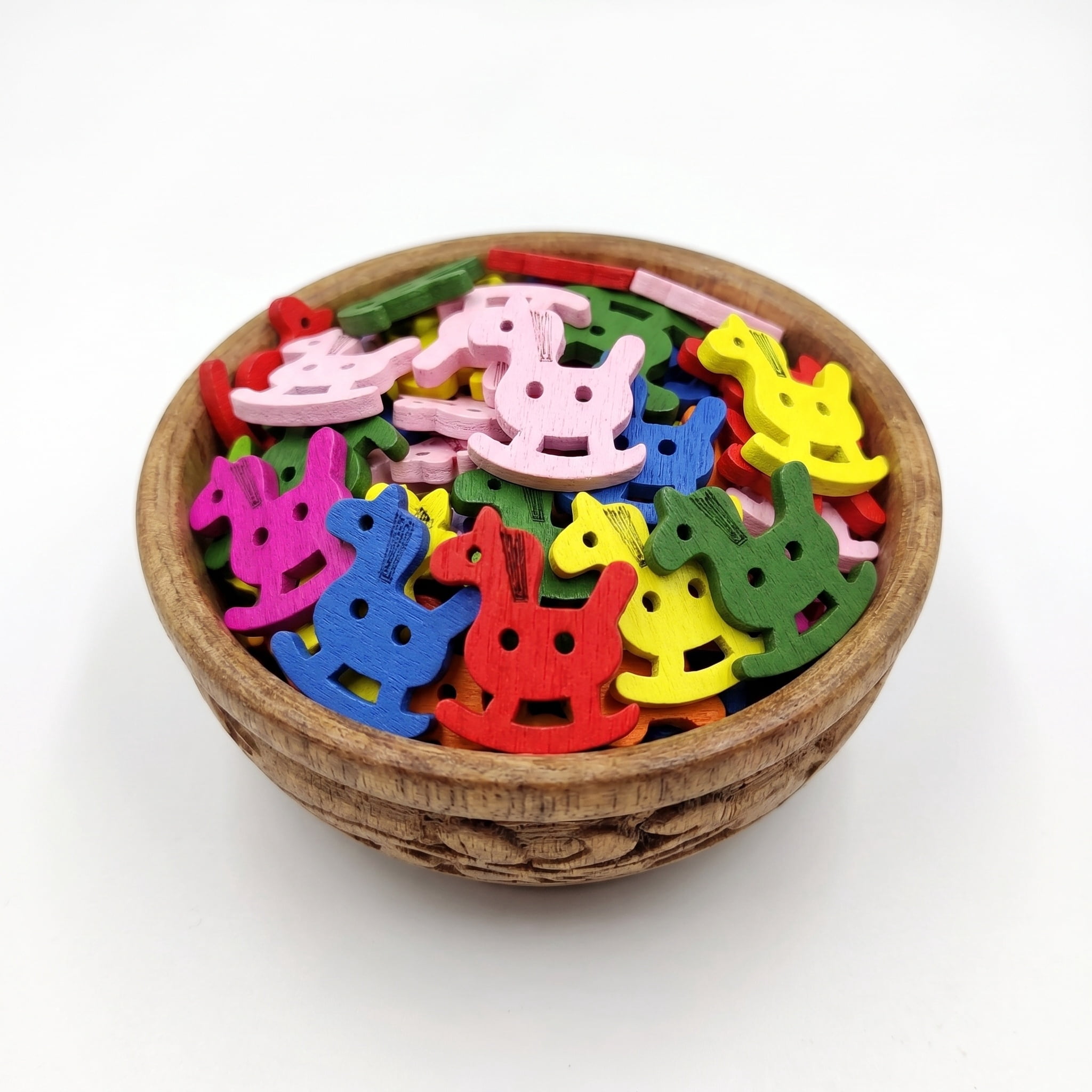 UPOUART wooden sewing buttons 18 x 21 mm Mixed Colors Two-Hole Horse ...