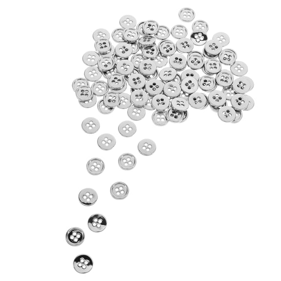 UPOUART 100Pcs Round Zinc Alloy Craft Buttons Silver Color for Sewing Coats Suits and Shirt Accessories