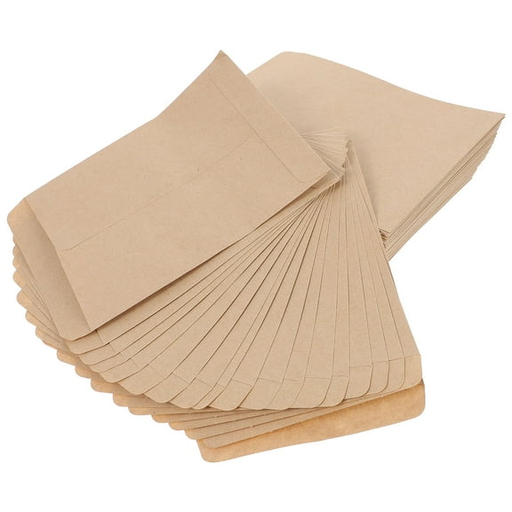 UPOUART 100Pcs Seed Kraft Envelopes Envelopes Merchandise Bags Khaki Storage Holder for Buttons