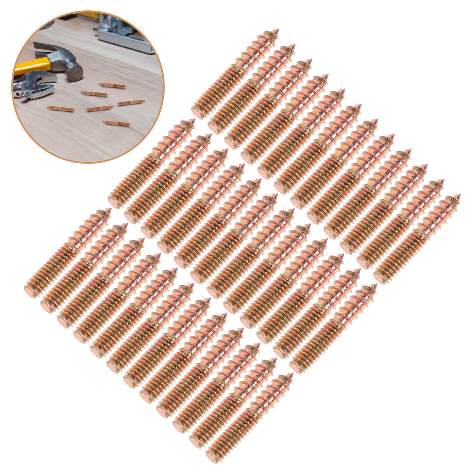 UPOUART 100Pcs Self Tapping Screws Metalwork Double Headed Steel Coffee ...