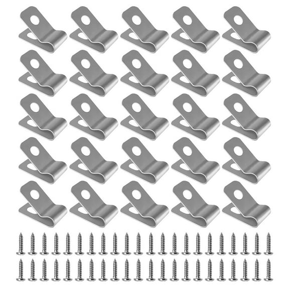 UPOUART 100Sets Aluminum Wire Fence Clips Heavy Duty Plated Silver Wire Cage Clamp for Durable Outdoor Fencing