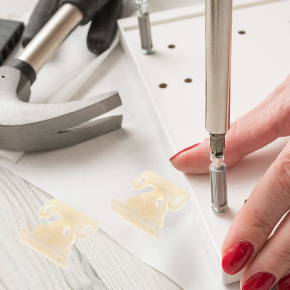 UPOUART Snap Door Latch Beige Prevent Scratching 10Pcs 1.3X1.1In