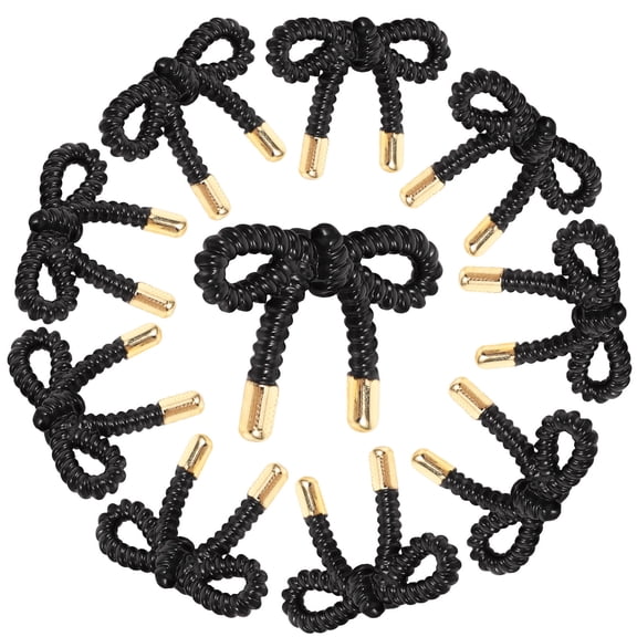 UPOUART Black Bow Buttons Metal Sew on Clothes Fasteners for Coats and Sweaters