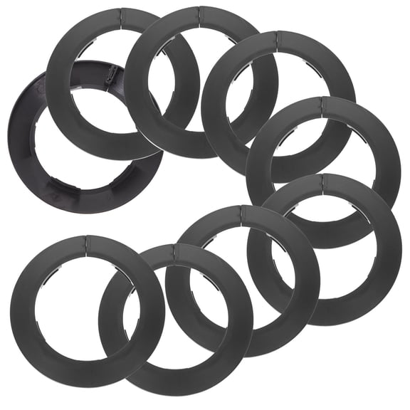 UPOUART 10Pcs Black PVC Collar Escutcheon Replacement Cover Plate for Water Gas Valve Pipes