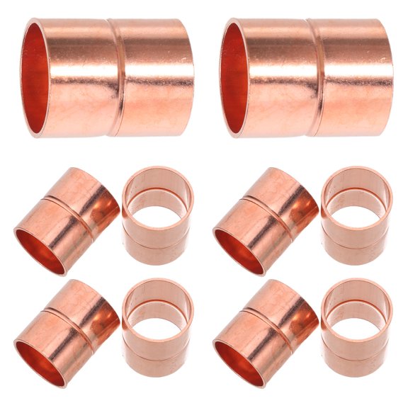 UPOUART 10Pcs Copper Pipe Adapters for Home Hvac with Universal Industrial Compatibility and Golden Copper