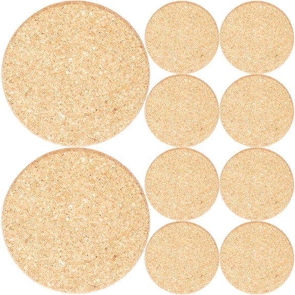 UPOUART 10Pcs Cork Flower Coasters Assorted Color Round Mats for Home Decor Indoor Planting